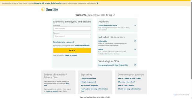 Security scan screenshot of https://www.sunlifeconnect.com