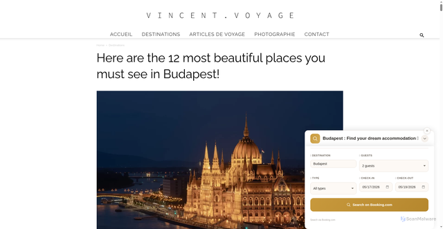 Security scan screenshot of https://souvenirs.vincent.voyage/what-to-see-budapest/