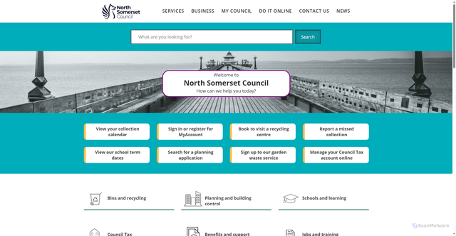 Security scan screenshot of http://www.n-somerset.gov.uk