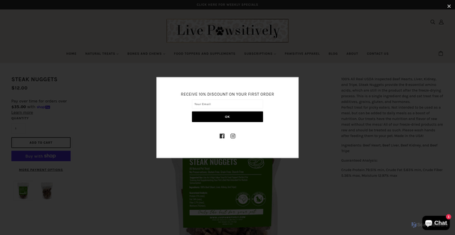 Security scan screenshot of https://www.livepawsitively.com/products/beef-medley