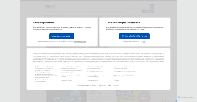 Security scan screenshot of https://www.connect-professional.de