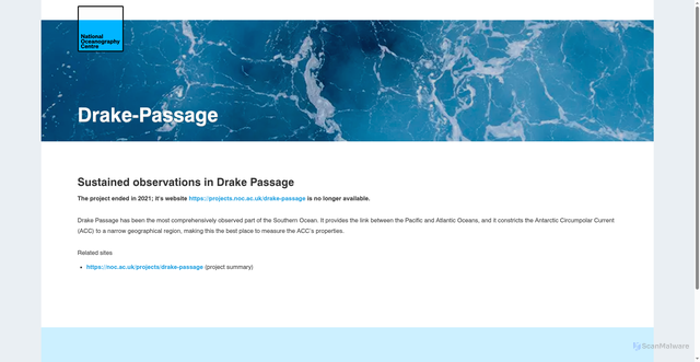Security scan screenshot of https://projects.noc.ac.uk/drake-passage