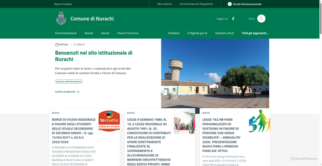 Security scan screenshot of https://www.comune.nurachi.or.it/