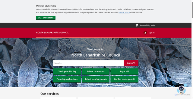 Security scan screenshot of https://www.northlanarkshire.gov.uk/