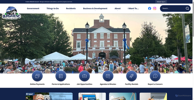 Security scan screenshot of https://burgawnc.gov/