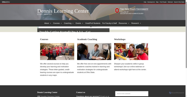 Security scan screenshot of https://dennislearningcenter.osu.edu/