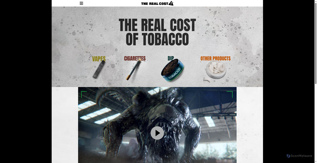 Security scan screenshot of https://therealcost.betobaccofree.hhs.gov/