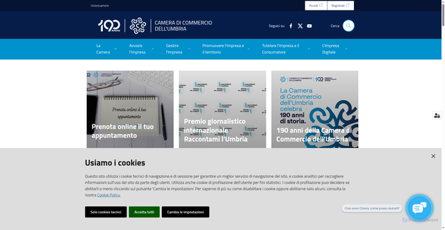 Security scan screenshot of https://www.umbria.camcom.it/