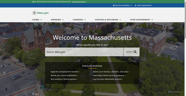Security scan screenshot of https://www.mass.gov/