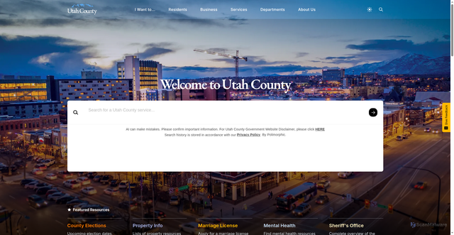 Security scan screenshot of https://www.utahcounty.gov/