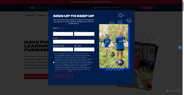 Security scan screenshot of https://www.soccerstars.com/