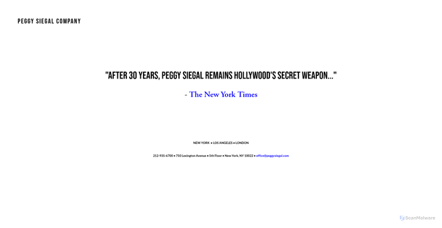 Security scan screenshot of https://www.peggysiegal.com/