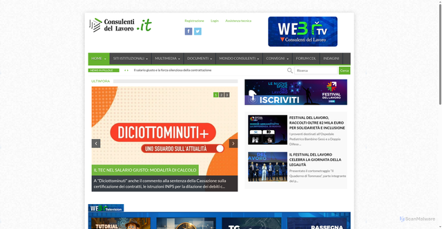 Security scan screenshot of https://www.consulentidellavoro.it