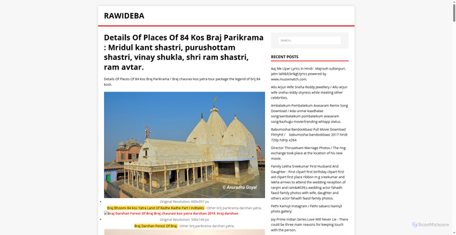 Security scan screenshot of https://abedewar.pages.dev/posts/details-of-places-of-84-kos-braj-parikrama/