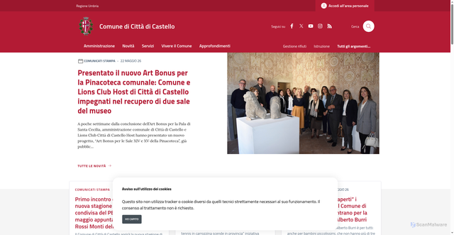 Security scan screenshot of https://www.comune.cittadicastello.pg.it