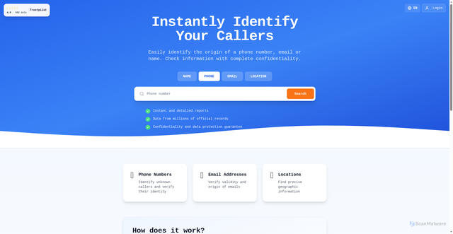 Security scan screenshot of http://reverseandlookup.com/