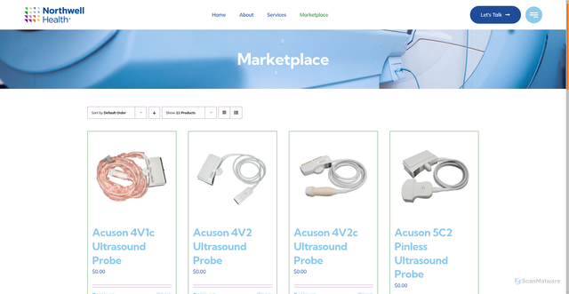 Security scan screenshot of https://northwellhealthmarketplace.com/marketplace/page/2/?product_orderby=default