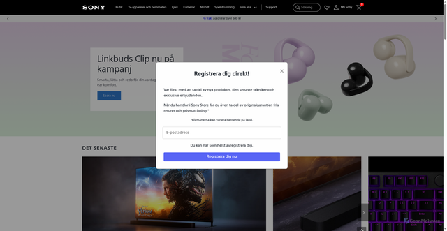 Security scan screenshot of https://sony.se