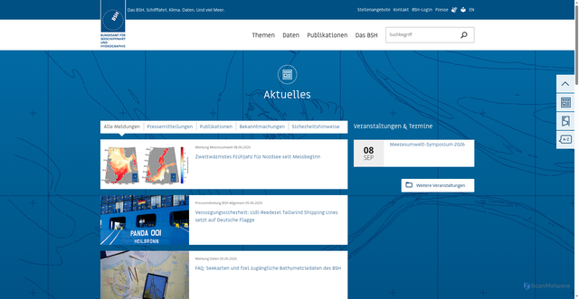 Security scan screenshot of http://www.bsh.de