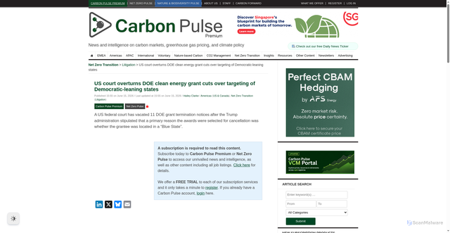 Security scan screenshot of carbon-pulse.com