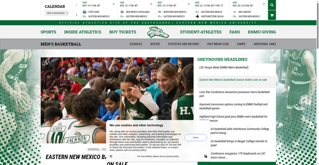 Security scan screenshot of https://goeasternathletics.com/sports/mens-basketball