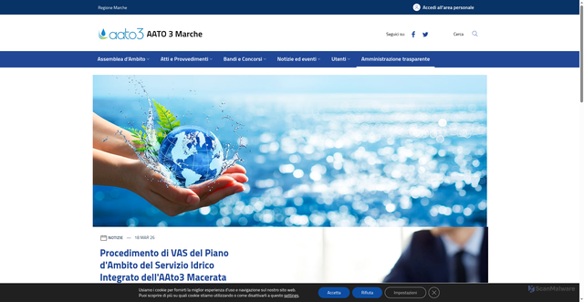 Security scan screenshot of https://www.ato3marche.it