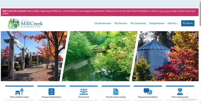 Security scan screenshot of https://millcreekwa.gov/