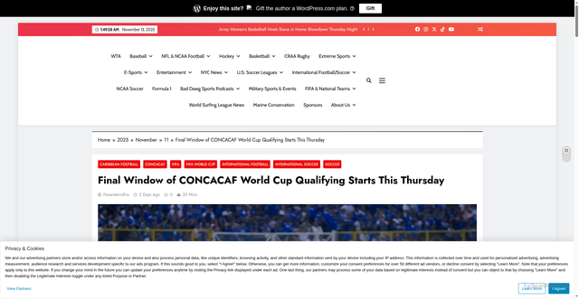 Security scan screenshot of https://bad-dawgsports.com/2025/11/11/final-window-of-concacaf-world-cup-qualifying-starts-this-thursday/