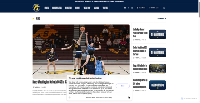 Security scan screenshot of https://goslugs.com/