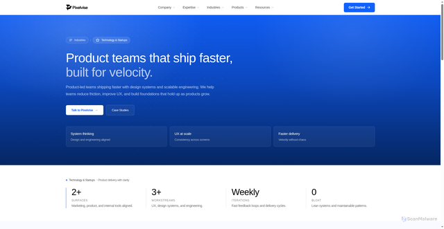 Security scan screenshot of https://pixelvise-website.pages.dev/industries/technology-saas