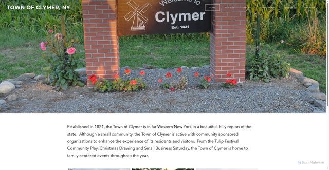 Security scan screenshot of https://www.townofclymerny.gov/