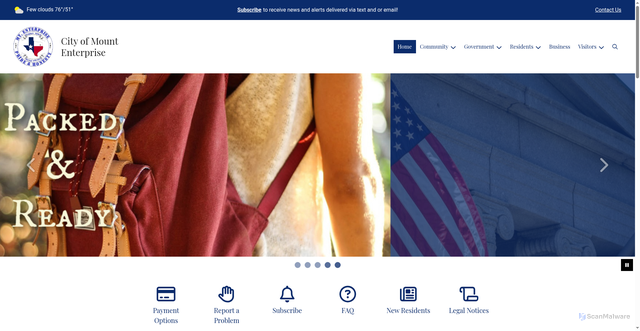 Security scan screenshot of https://cityofmte.gov/