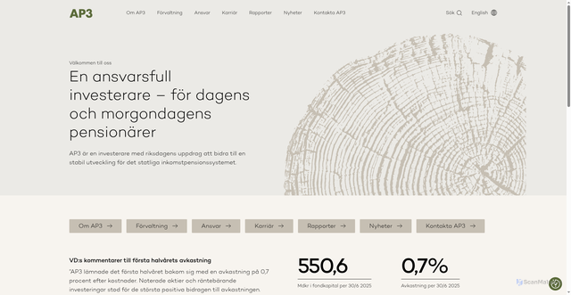 Security scan screenshot of https://www.ap3.se