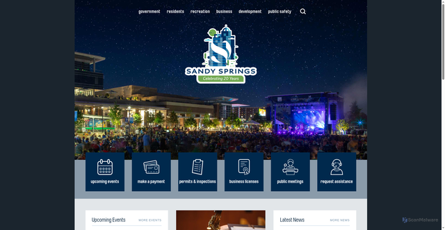 Security scan screenshot of https://www.sandyspringsga.gov/