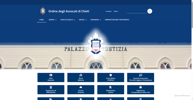 Security scan screenshot of https://www.ordineavvocatichieti.it/