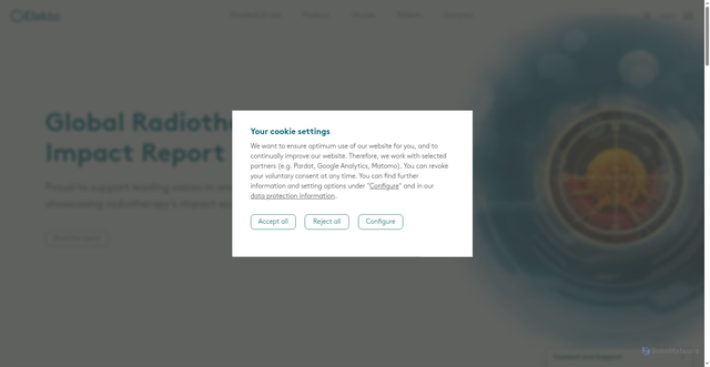 Security scan screenshot of https://elekta.com