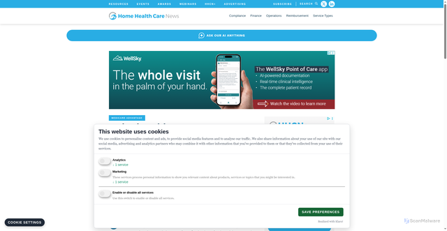 Security scan screenshot of https://homehealthcarenews.com/2024/10/unitedhealthcare-humana-object-to-star-rating-downgrades-in-medicare-advantage/