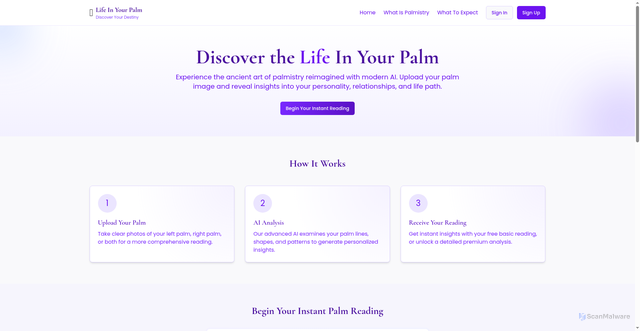Security scan screenshot of https://palm-whisper-visions.pages.dev/