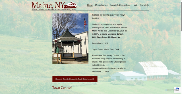 Security scan screenshot of https://townofmaineny.gov/