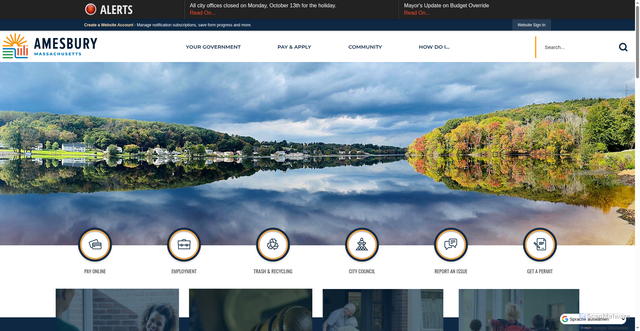 Security scan screenshot of https://www.amesburyma.gov/