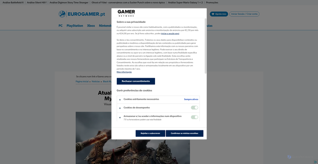 Security scan screenshot of https://www.eurogamer.pt/black-myth-wukong-recebe-atualizacao-gigante-na-ps5