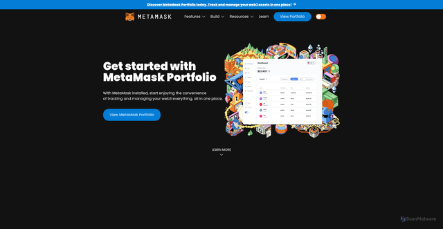 Security scan screenshot of http://metamask-web.vercel.app/