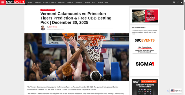 Security scan screenshot of https://knupsports.com/vermont-catamounts-vs-princeton-tigers-prediction-free-cbb-betting-pick-december-30-2025/