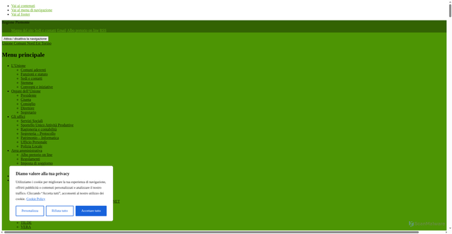 Security scan screenshot of https://www.unionenet.it/