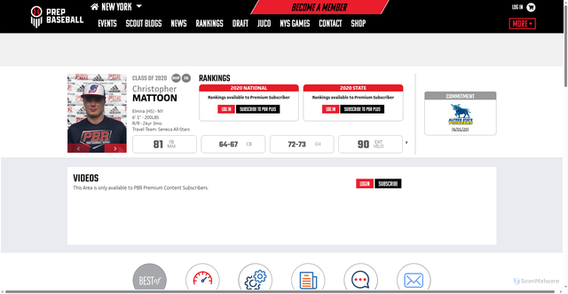 Security scan screenshot of https://www.prepbaseballreport.com/profiles/NY/Christopher-Mattoon-3145270698?s-news-3580271-2025-10-31-jemimah-rodrigues-historic-century-icc-womens-world-cup-final-emotional-family-moments=
