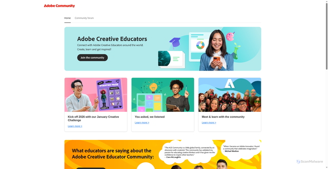 Security scan screenshot of https://edu.adobe.com