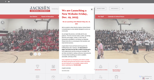 Security scan screenshot of https://www.jacksonsd.org/domain/175