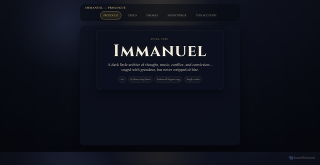 Security scan screenshot of https://immanuel-mainprofile-6b91oofskc.edgeone.app/