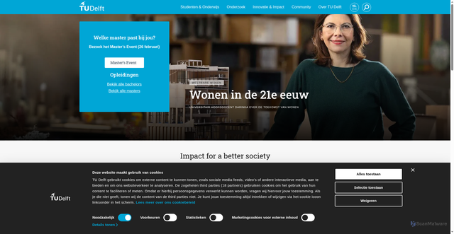 Security scan screenshot of https://tudelft.nl