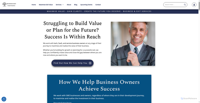 Security scan screenshot of https://business-exit-partners.com.au/